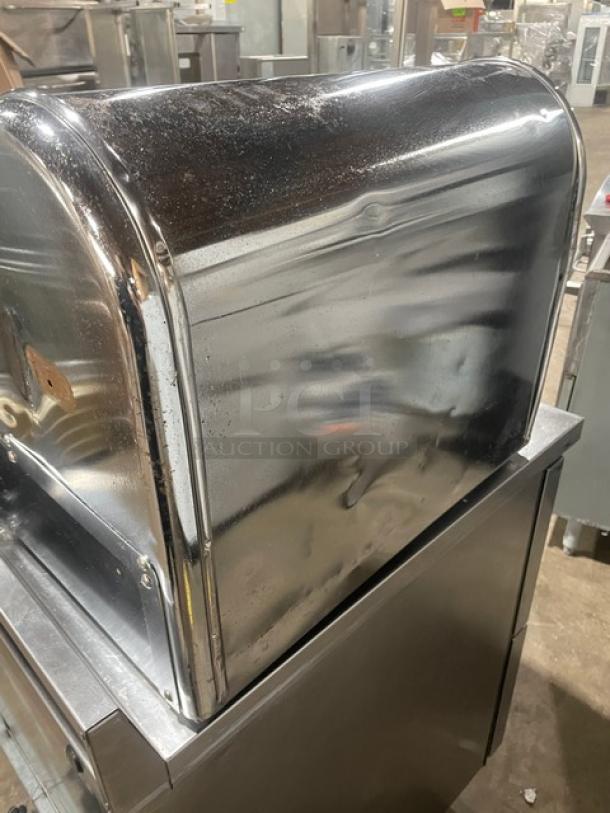 Berkel MB stainless steel electric bread slicer, on legs, 115V, 1 phase, commercial countertop model, serial 9211120103897.