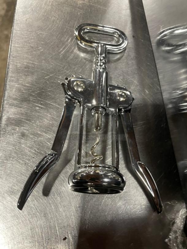 Adcraft WCS-7 winged-style corkscrew bottle opener, chrome plated, brand new condition.