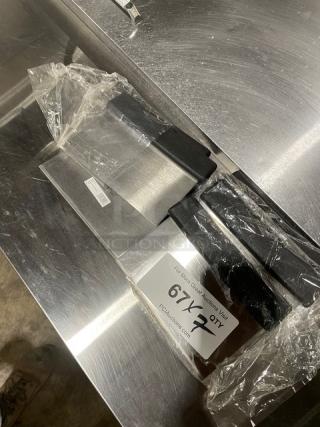 BRAND NEW! Winco Commercial Stainless Steel Handheld Dough Scraper! With Black Grip Handle! Model: DSC-2! 7X Your Bid! - Item #1215565