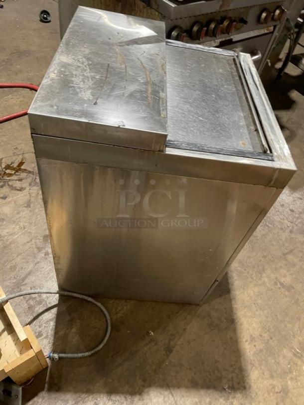 Krowne MC24S stainless steel underbar glass/mug froster, 24", 2016 model, sliding-top lid, 115V 1 Phase, SN: 0101590.
