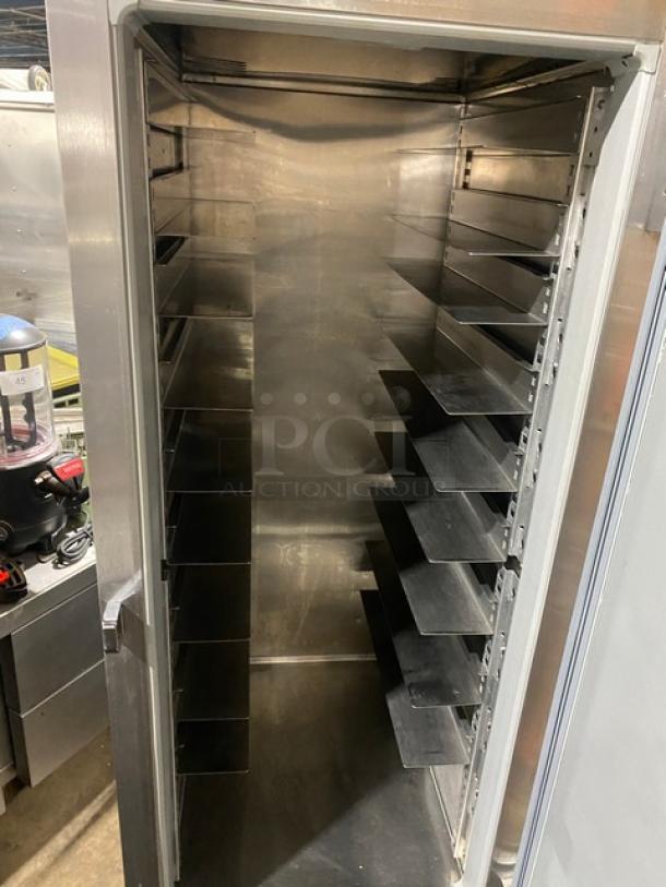 Victory ULTRASPEC stainless steel refrigerator, model RS-1D-S7, single door, wide pan slide, on casters, 115V, 1 phase.