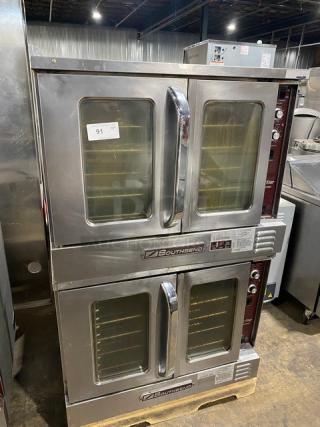Southbend SilverStar Series Commercial Stainless Steel Natural Gas Powered Double Stacked Bakery-Depth Convection Oven! With Thermostatic Control! With Wired Oven Rack & Casters! Model: SLGB/22SC SN: 13H73178! 2X Your Bid Makes One Unit! - Item #1215589