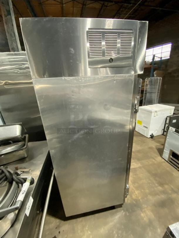 Delfield 6151XLS Commercial Stainless Steel Freezer, 2-Door, Energy Star Certified, Poly Coated Rack, on Casters.