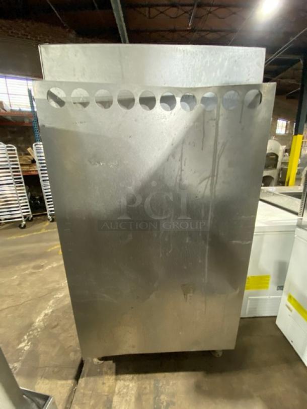 Cleveland Range Pro-XVI 36CGM16300 stainless steel convection steamer. Dual compartment, 16-pan capacity, natural gas, on legs.