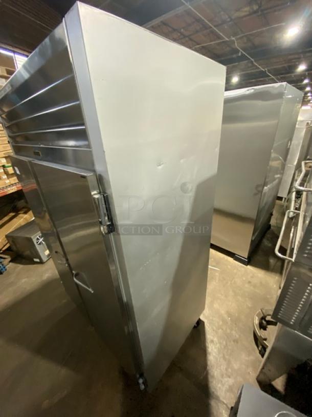 Traulsen G-Series stainless steel 2-door reach-in freezer, Model G22010, on casters, Energy Star certified, in good condition.