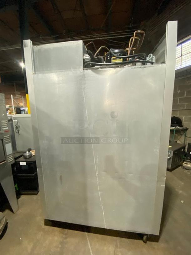 Traulsen G-Series stainless steel 2-door reach-in freezer, Model G22010, on casters, Energy Star certified, 115V, 1-phase.