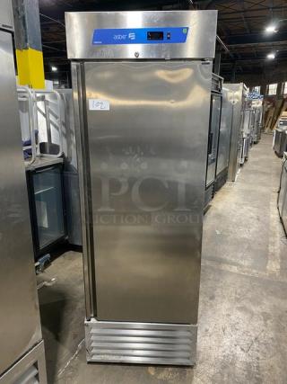 Asber Commercial Stainless Steel Solid Single Door Reach In Freezer! With Poly Coated Wired Rack! Model: ARF-23-H F HC SN: 8103008864! - Item #1215600