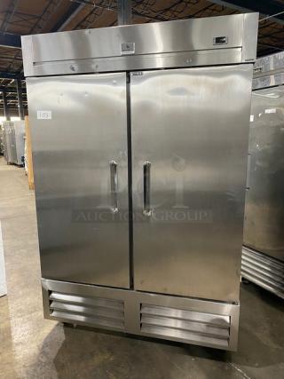 Kelvinator Commercial Stainless Steel Solid 2 Door Reach In Freezer! With Poly Coated Wired Rack! Model: KCHRI54R2DFE SN: 23220028! 115V! On Casters! - Item #1215601