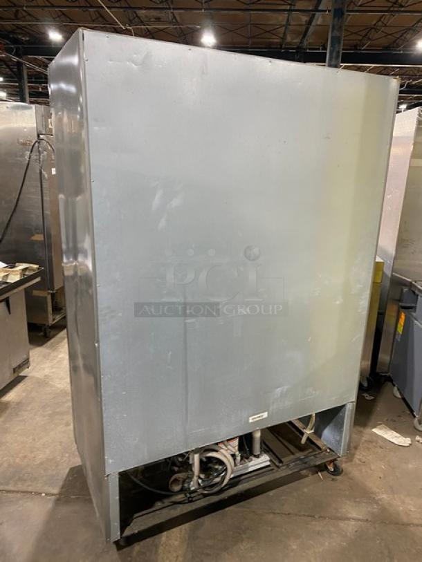 Beverage-Air stainless steel 2-door reach-in freezer, model KF48-1AS, on casters, 115V 1 Phase, used condition.