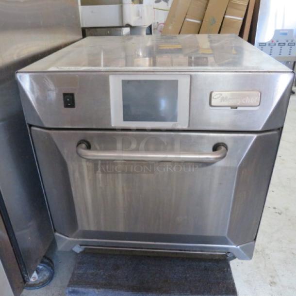Merry Chef Eikon E4 countertop convection oven, stainless steel, 208/240V, 23x28x23 inches, touchscreen display, great condition.