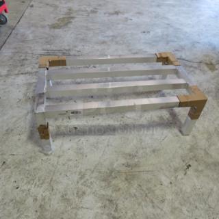 New Advance Tabco Aluminum Dunnage Rack, Model DUN-2036, 36x20x12 inches. Pristine condition, protective cardboard on corners.