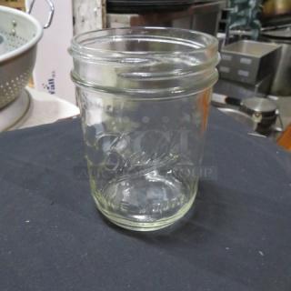 Pint size wide mouth Ball Mason jar, clear glass, "Ball" embossed, excellent condition.
