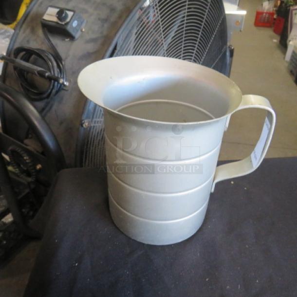 NEW Vollrath 2 Quart Aluminum Measurer, durable construction, ergonomic handle, ideal for precise liquid measurements.