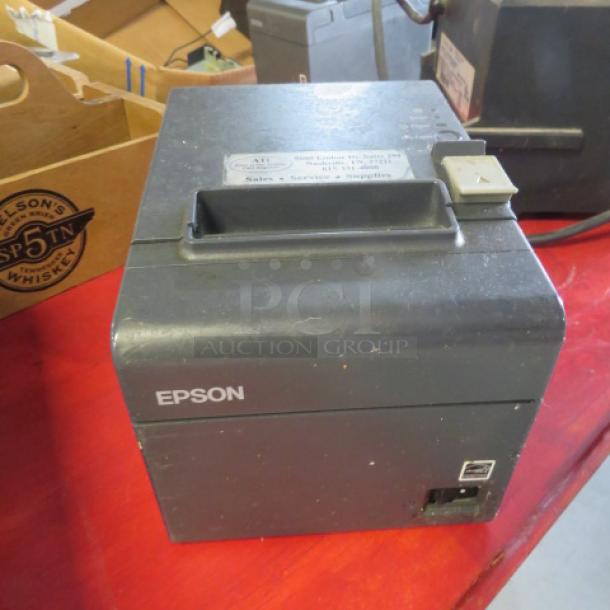 Epson M244A Thermal Printer, used, with visible cable port and label area, minor surface wear.