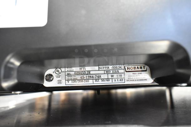 BRAND NEW 2024 Hobart HTi-SSLSC 30 lb. commercial scale with label printer, includes UL and NTEP certification labels.