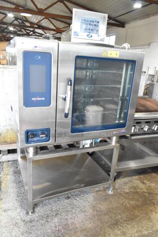2018 Alto Shaam CTP7-20E stainless steel combi convection oven on stand, 208-240V, 3 phase, electric, commercial use.