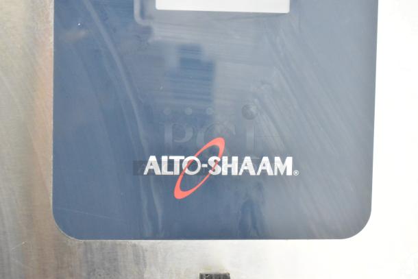 Alto Shaam QC3-40 logo on a stainless steel commercial reach-in blast chiller, 2016 model.