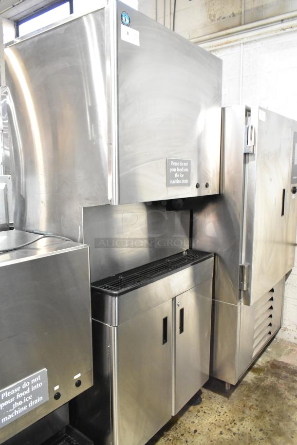 Hoshizaki DCM-751BAH stainless steel cubelet icemaker with water and ice dispenser, 115V, 1 phase, commercial use.