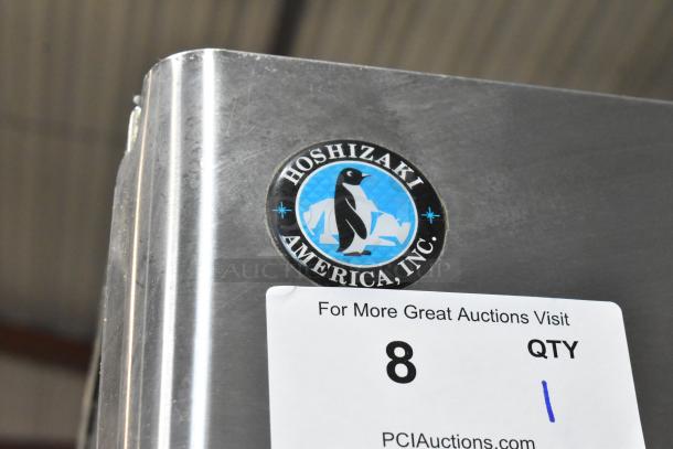 Hoshizaki DCM-751BAH stainless steel icemaker with water dispenser, featuring a visible logo and auction label.