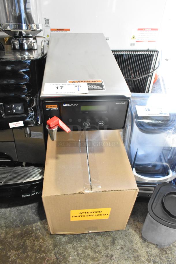 BRAND NEW Scratch and Dent 2022 Bunn AXIOM-DV-APS Coffee Brewer, stainless steel, hot water dispenser, 120V, 1 Phase.