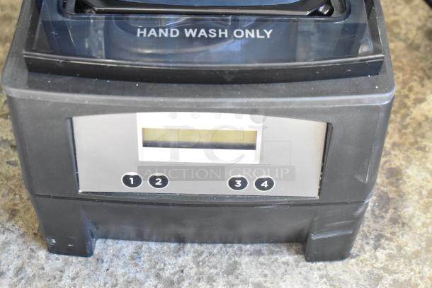 2021 Vita-Mix VM0145 commercial blender, sound enclosure, control panel with 4 buttons, "HAND WASH ONLY" notice.