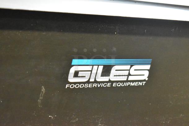 Giles EOF-24 stainless steel commercial electric deep fat fryer, 3 bays, center dumping station, on casters, 480V, 3-phase.
