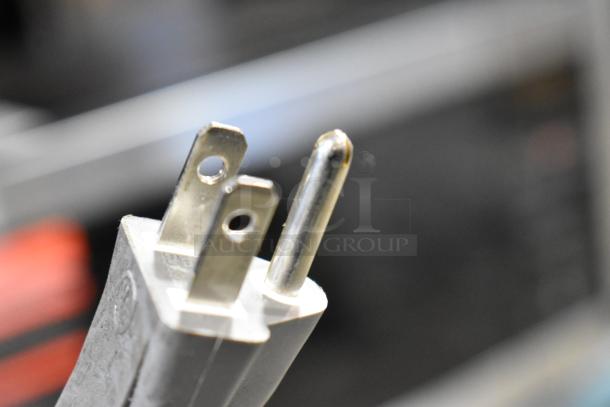Close-up of the plug for the 2018 Samsung MS14K6000AS countertop microwave oven, 120 Volts, 1 Phase.