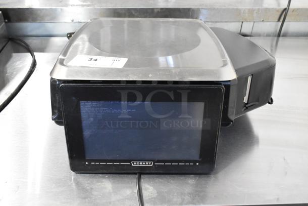 Hobart HTi metal commercial countertop scale, tested and working, with digital display and voltage label, 120/208-240V.