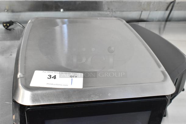 Hobart HTi commercial countertop scale, stainless steel, 120/208-240V, tested and working, auction label on surface.