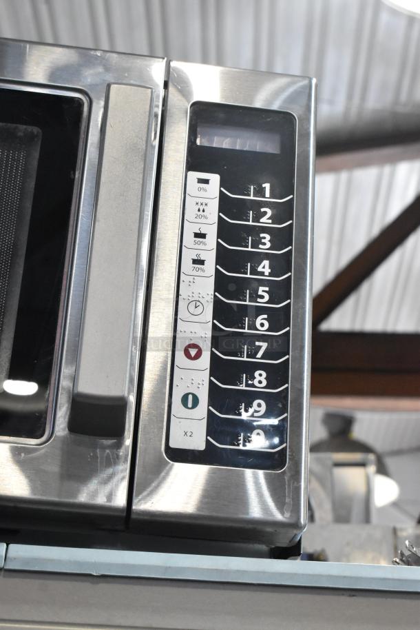 Amana RCS10TS commercial microwave, stainless steel, keypad controls, 120V, 1 phase, excellent condition.