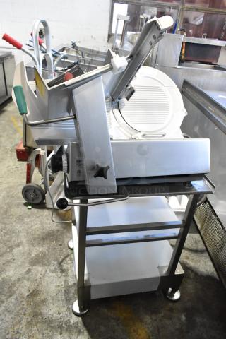 2016 Bizerba GSP HD Metal Commercial Countertop Meat Slicer w/ Face to Face Stainless Steel Equipment Stand. 120 Volts, 1 Phase. - Item #1215493