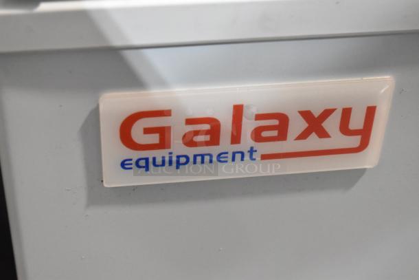 Galaxy 177CF5 Metal Chest Freezer with hinge lid, 115 Volts, 1 Phase. Features Galaxy equipment label.