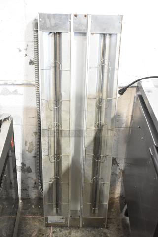 Hatco GRAH-48D metal double heat strip, 120 volts, 1 phase, used condition, visible wiring and metal frame.