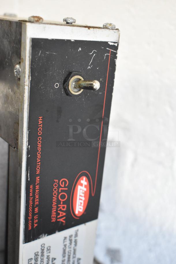Hatco GRAH-48D metal double heat strip, 120V, 1 phase. Features on/off switch, visible wear. Glo-Ray Foodwarmer label.