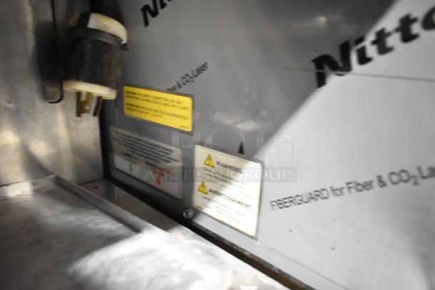 Convotherm stainless steel commercial combi convection oven, door does not close, includes warning labels and electrical plug.