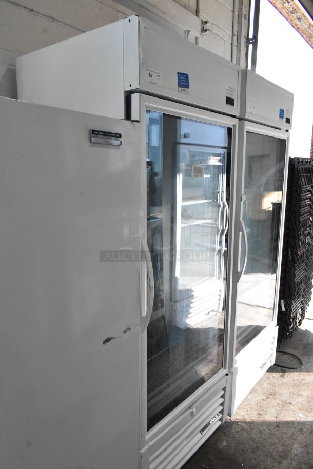 2020 True TSCI-600R-G-PH commercial cooler, single glass door, poly-coated racks, 115V, 1 phase, good condition.