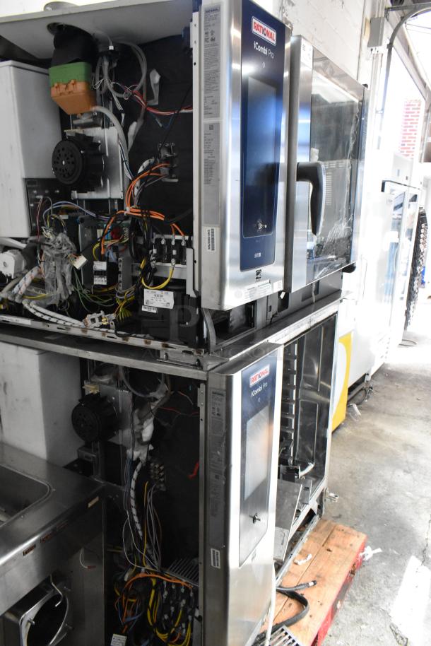 2 Rational iCombi Pro LM100CE.AXXXX/LM100EE.AXXXX electric convection ovens, stainless steel, 440/480V, 3-phase.
