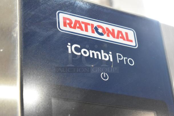 Rational iCombi Pro convection oven control panel with logo. Stainless steel, electric, 3-phase. Model LM100CE.AXXXX.