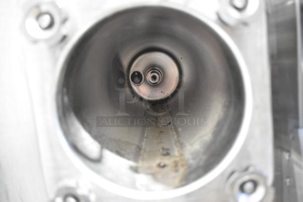 Taylor 340-27 frozen beverage machine spout view, stainless steel, single flavor, 208-230V, 1 phase, commercial-grade.