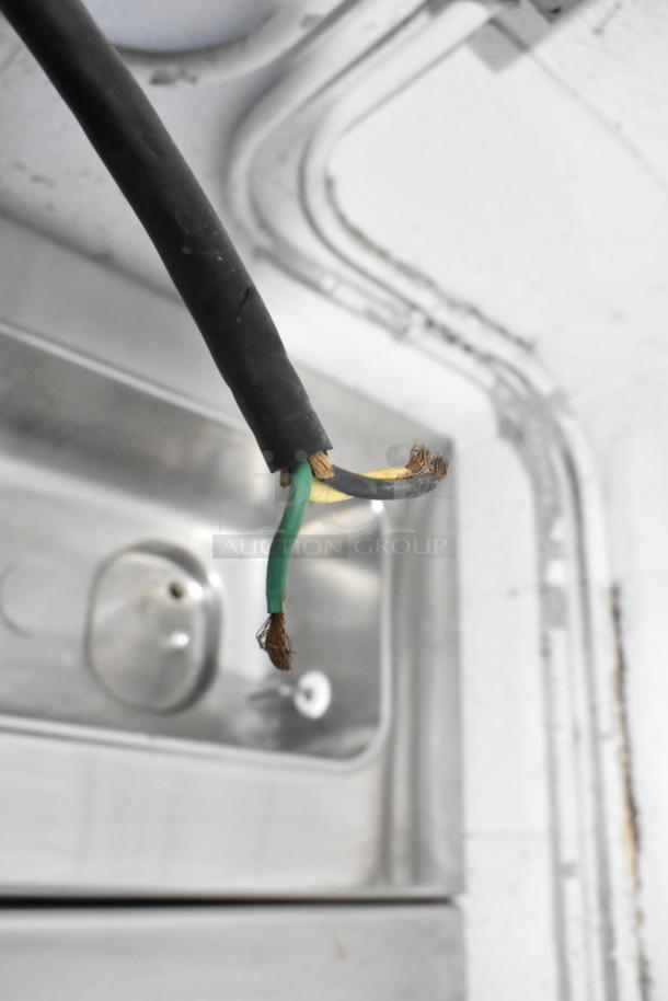 Taylor 340-27 stainless steel frozen beverage machine, single flavor, damaged wiring visible, 208-230V, 1 phase.