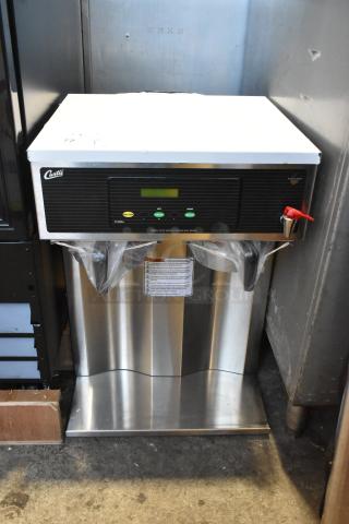 Curtis D1000GT63A000 Stainless Steel Commercial Countertop Double Coffee Machine w/ Hot Water Dispenser and 2 Metal Brew Baskets. 120/220 Volts, 1 Phase. - Item #1215529