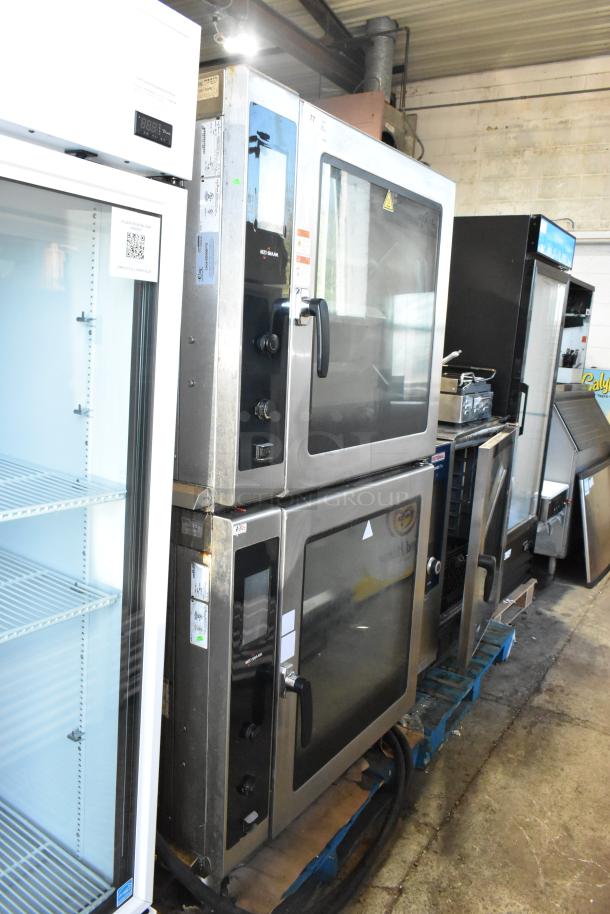 Two 2019/2020 Alto Shaam AR-7T stainless steel rotisserie ovens, electric powered, 208 volts, 1 phase, in good condition.