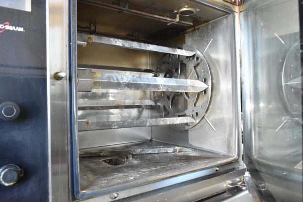 2019/2020 Alto Shaam AR-7T rotisserie oven, stainless steel, electric, 208V, 1-phase. Visible wear, interior view.