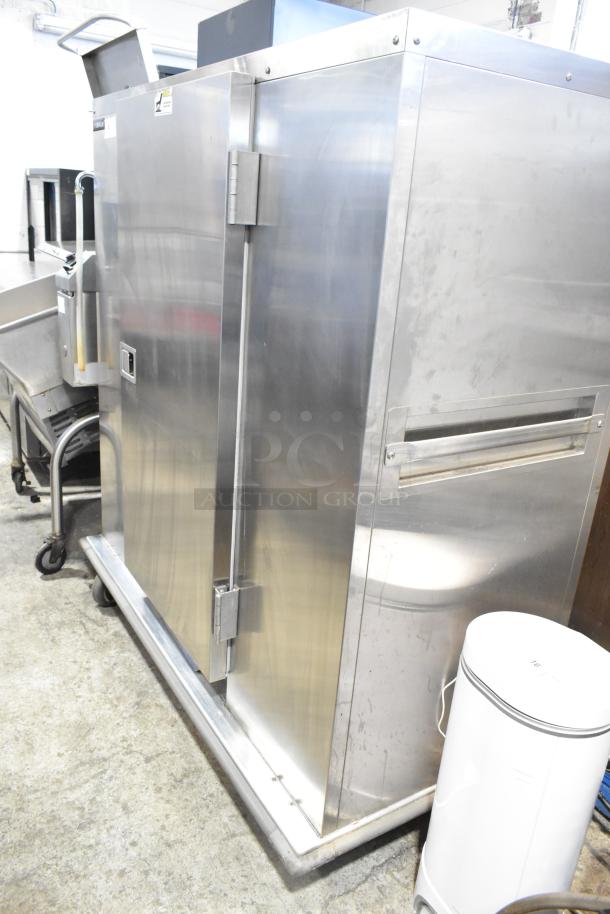 CresCor EB150 stainless steel heated holding cabinet; commercial casters; 120 volts, 1 phase; excellent condition.