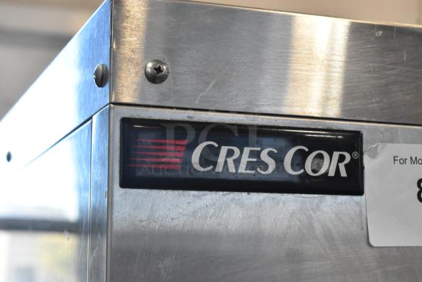 CresCor EB150 stainless steel commercial heated holding cabinet on casters. Features visible logo. 120V, 1 phase.