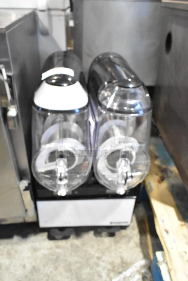 Stoelting SCBF128-37 commercial double 2.6-gallon frozen beverage machine, metal finish, 115 volts, 1 phase.
