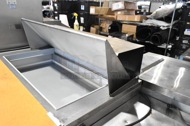 Beverage Air SPE48-18M-HMP stainless steel prep table, mega top, bain marie, commercial casters, 115V, 1 phase.