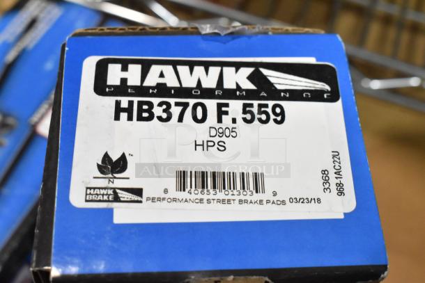 Brand new Hawk Performance brake pads HB370 F.559, in original box, labeled as D905 HPS. Performance street pads model.