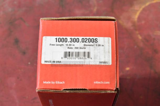 Eibach 1000.300.0200S coil box, 10" length, 3" diameter, 200 lbs/in rate, Made in USA, new condition.