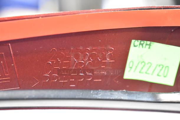 Close-up of GM 23360288 wiper blade label with markings. Includes green tag dated 9/22/20, indicating inspection or manufacture date.